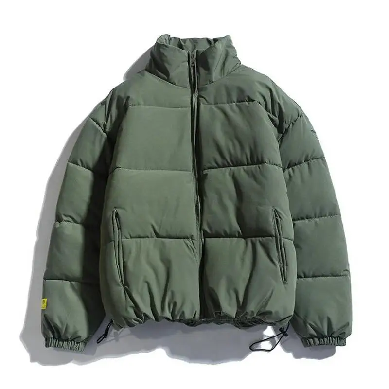 

2021 New Winter Coat Men's Warm Parkas Streetwear Cotton Coats Slim Male Jackets Solid Windproof Padded Coat Mens Clothing