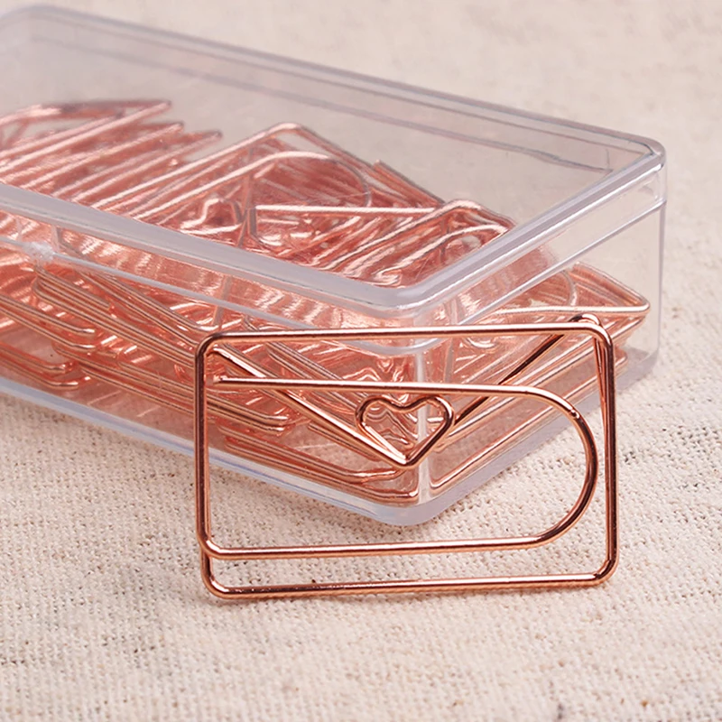 

Rose Gold Love Paper Clip Creative Special-shaped Modeling Clip Metal Office Accessories Paperclips Metal Paper Clips Bookmark