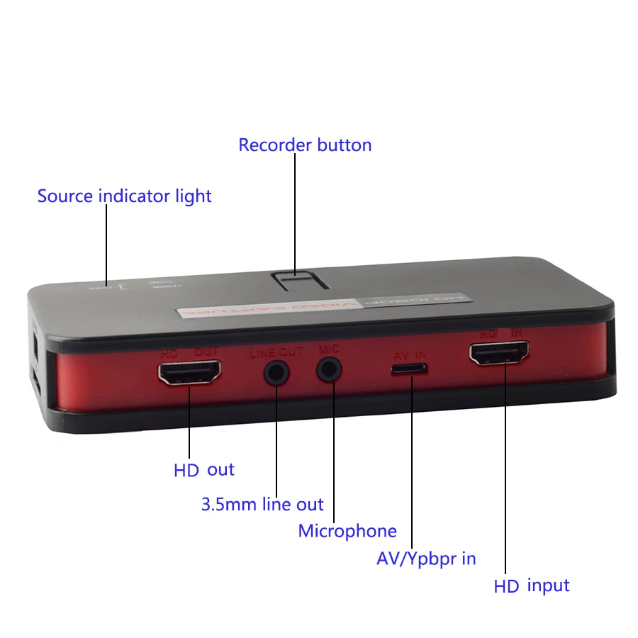 HD игровой захват на ezcap 284 1080p av/ypbpr видеорекордер USB коробка SD карта Xbox360/One PS3/4 On.