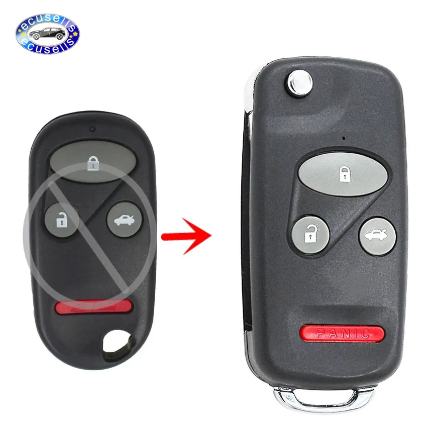 Переключатель модифицированный 3 + 1/4 кнопки Складной флип пульт брелок чехол для