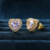 huitan classic wedding bands eternity love earrings for women heart cubic zirconia brilliant female timeless styling jewelry hot