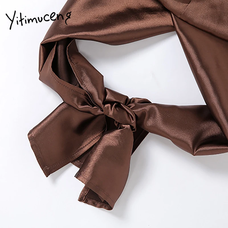 

Yitimuceng Blackless Lace Up Crop Tops Women Summer 2021 Stretch Fitted halter Tank Top Camisole Sexy Club Ladies Tops Clothes