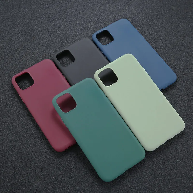 Чехол Lovebay для телефона iPhone 11 Pro Max X XR XS простой мягкий однотонный чехол из ТПУ