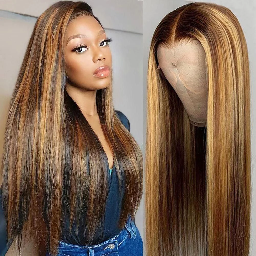 

Highlight Wig Lace Frontal Human Hair Wigs For Women 13x4 Ombre Bone Straight Lace Front Wig Indian Raw Remy Hair Wigs Prepluck