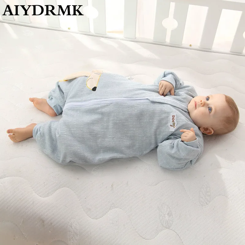 Утепленный детский комбинезон для сна на весну и зиму с мешочком пеленания детей