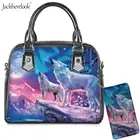 Сумка на плечо с принтом волка и Луны, 2 шт.