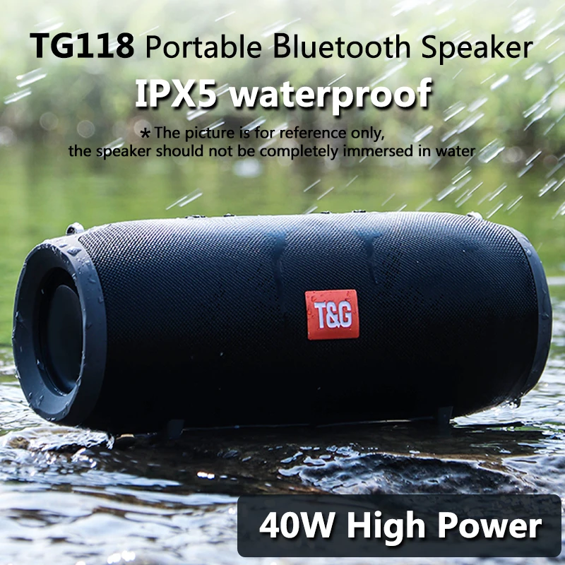 Беспроводная наружная звуковая панель высокой мощности 40WTG118 Portabl Колонка Bluetooth