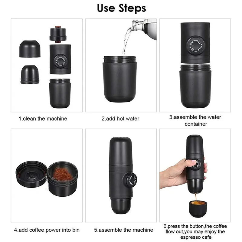 

Portable Coffee Machine Outdoor Car Travel Camping Hiking Home Office Pressure Espresso Manual Handheld Coffee Maker Tool