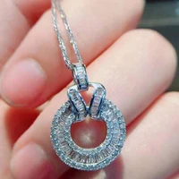 cute silver color lock pendant with bling zircon stone long chain necklace for women fashion jewelry statement choker 2021 new