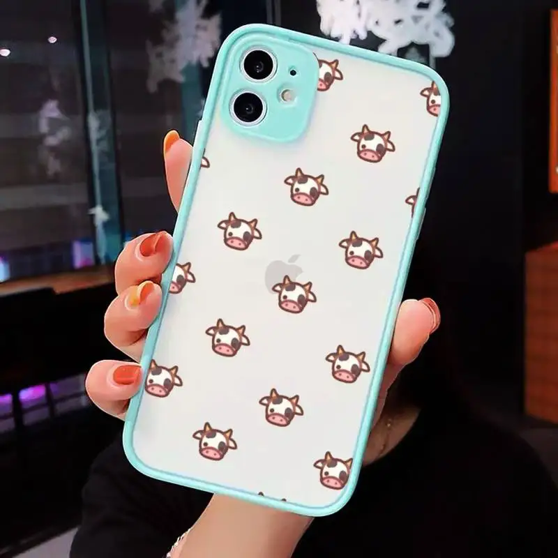 

Cartoons animal Rabbit Dinosaur Dog Phone Cases matte transparent For blue iPhone 7 8 x xs xr 11 12 pro plus max mini Clear