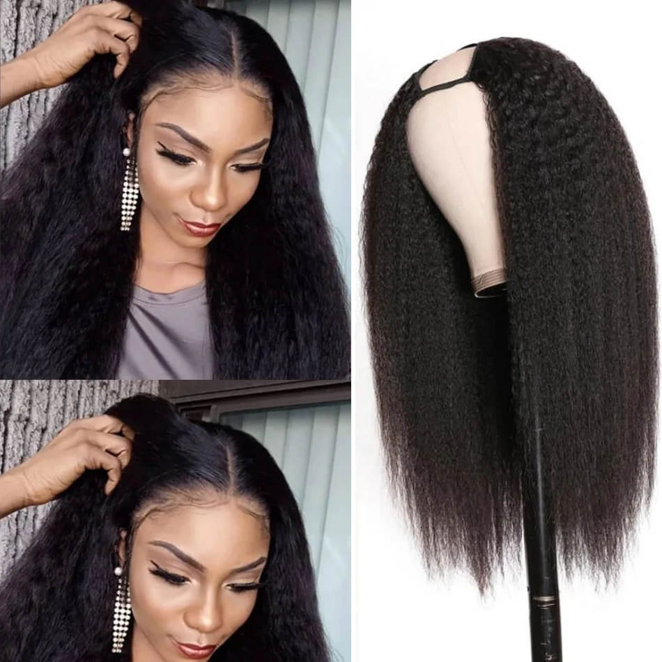 Alibele объемная волна u-образный парик человеческие волосы с клипсой бразильские