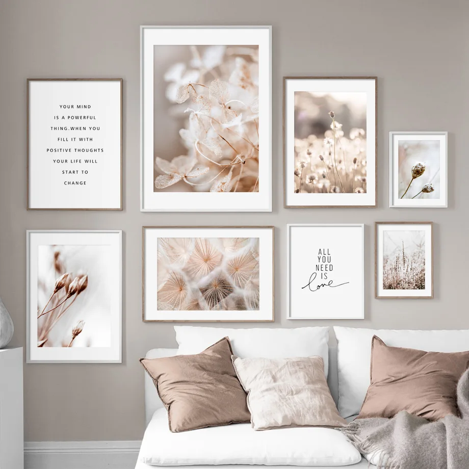 

Winter Flower Dandelion Plant Landscape Wall Art Canvas Painting Nordic Posters And Prints Wall Pictures For Living Room Decor