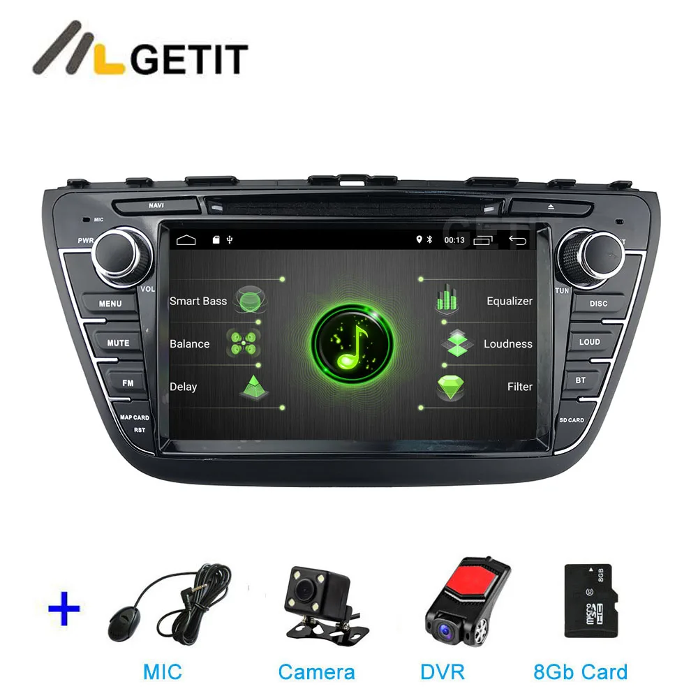 DSP 64G PX6 Android 9 автомобильный DVD для Suzuki SX4 S Cross Авто Радио Стерео gps Навигация Аудио Видео - Цвет: DSP 2G CAM DVR SD