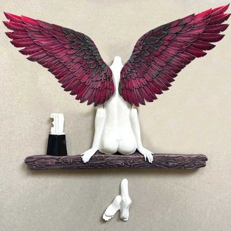 

Angel Art Sculpture Wall Decoration 3D Statue Angel Wings for Living Room Bedroom Decoration Home Decor Garden Statue Artwork