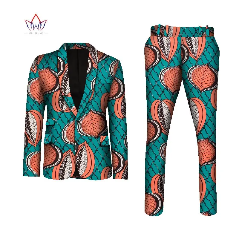 Private Custom African Clothes for Men Slim Fitted Formal Suit Jacket+pant 2 Pieces Wedding/Work Place Business Clothes WYN1169