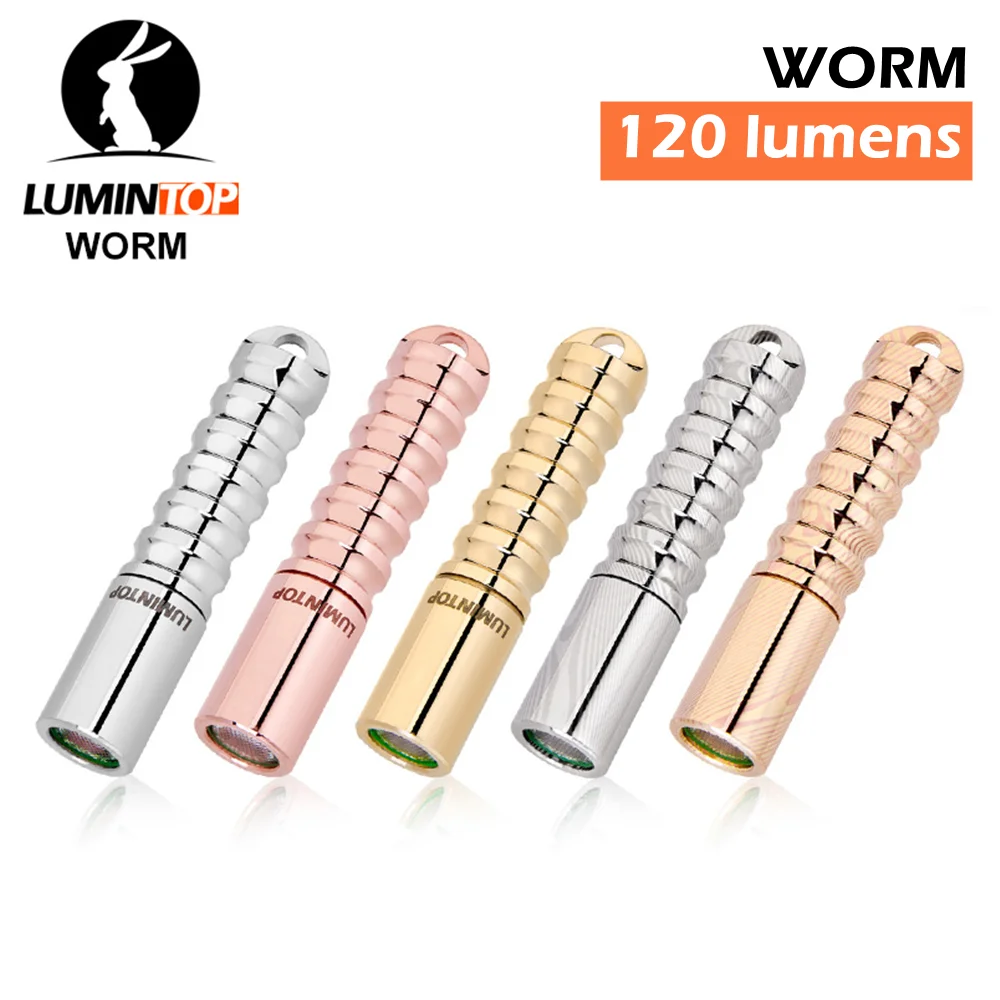 Миниатюрный фонарик Lumintop WORM из различных материалов mokume меди латуни Дамаска 120