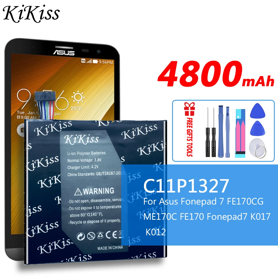 

Литий-ионный полимерный сменный аккумулятор C11P1327 4800 мАч для Asus Fonepad 7 FE170CG ME170C FE170 Fonepad7 K017 K012 Tablet