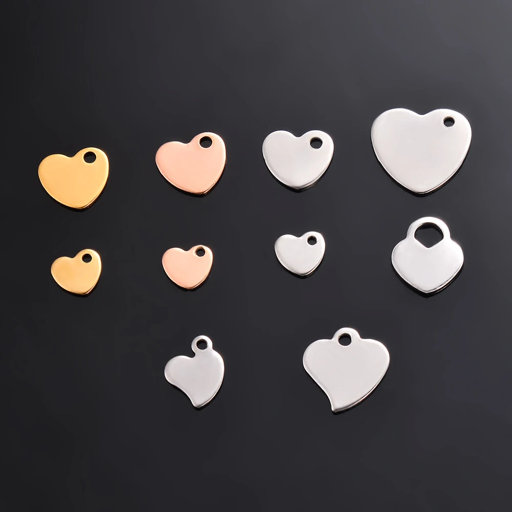 50 шт. Нержавеющая сталь серебро и золото покрытие розовым золотом пустые