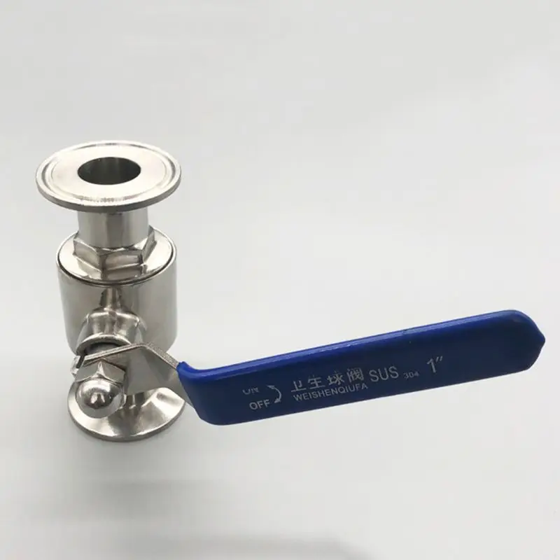 

304 stainless steel sanitary fast mounting ball controller three-jacket type