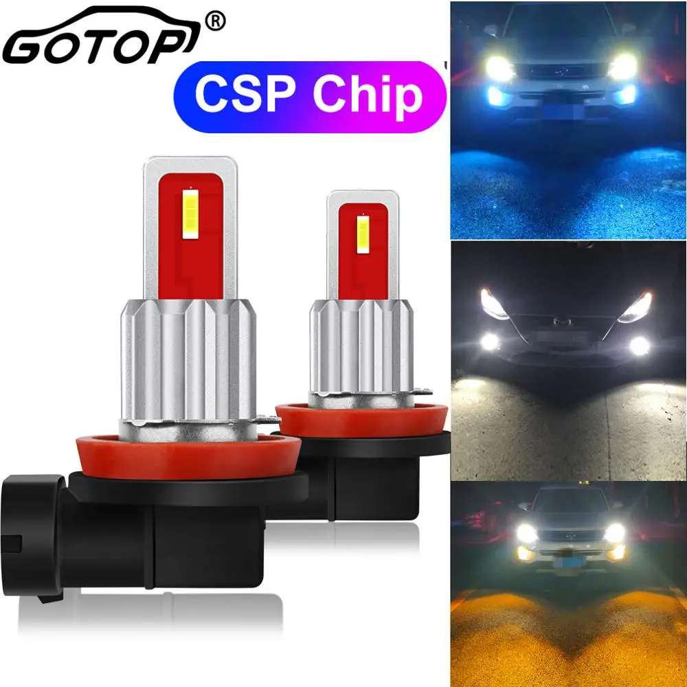 

2pcs H8 H11 Car Led Bulb 9005 HB3 9006 HB4 Car CSP LED Fog Lights Headlight Bulb Turning Parking Bulb Auto