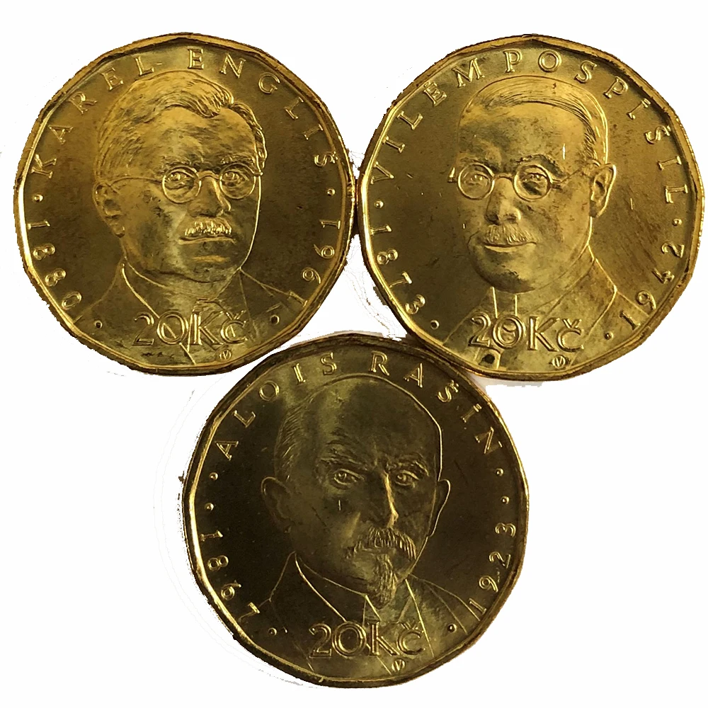 Набор из 3 предметов монеты Чехословакии 100 юбилей Чехии издание о независимости