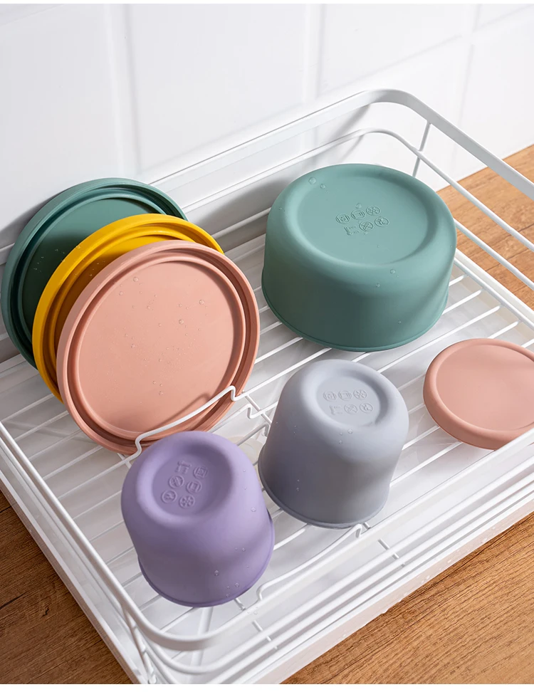 

Silicone Lunch Box Bento Box Vegetables Fruit Salad Fresh-Keeping Bowl with Lid Seal Leak Proof Camping Picnic Food Storage Box