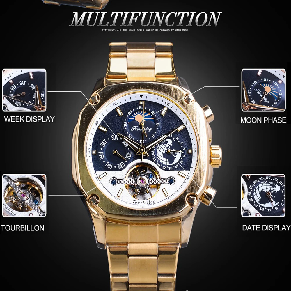 Мужские автоматические механические часы лучший бренд класса люкс Fywheel наручные