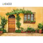 Laeacco живописная фотография фон, фото-декорации года, цветы в горшке, старое сельское хозяйство, крыльцо