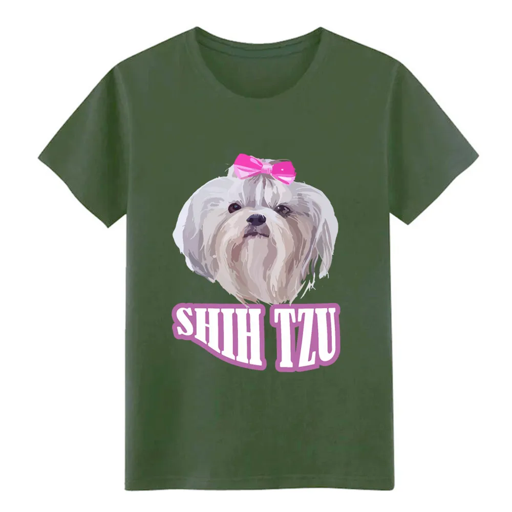 Мужская футболка с коротким рукавом shih tzu dog 2 европейский размер S-3xl одежда для