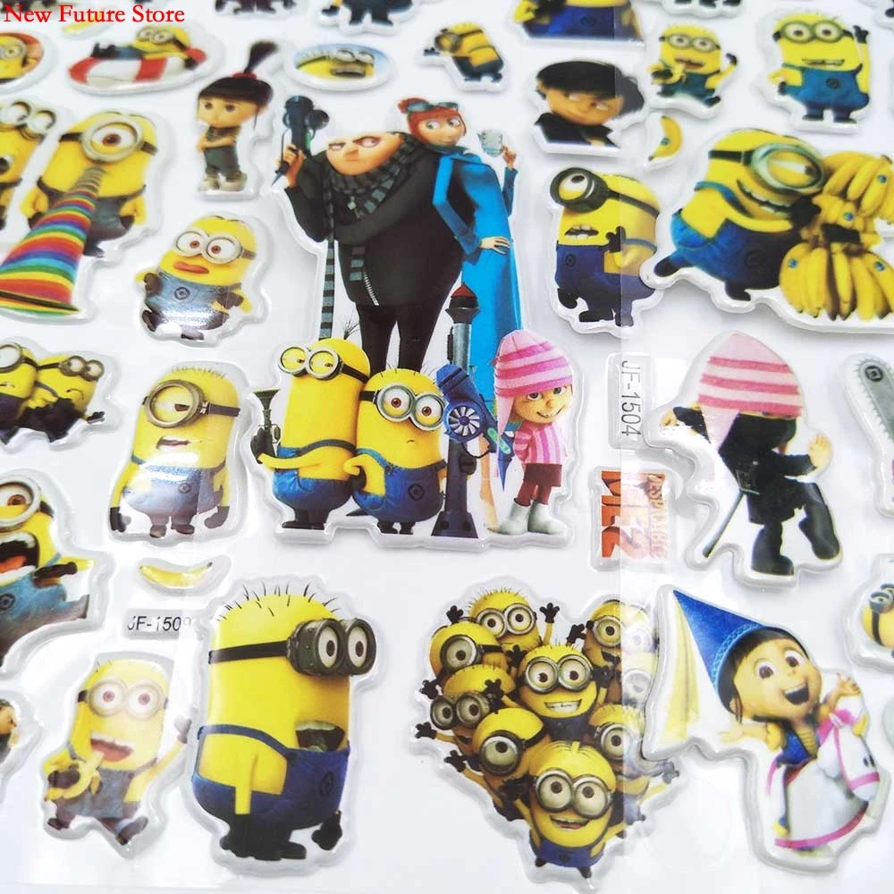 Miniones 6 шт. наклейки пузыри мультяшный детский подарок на день рождения ToyChild