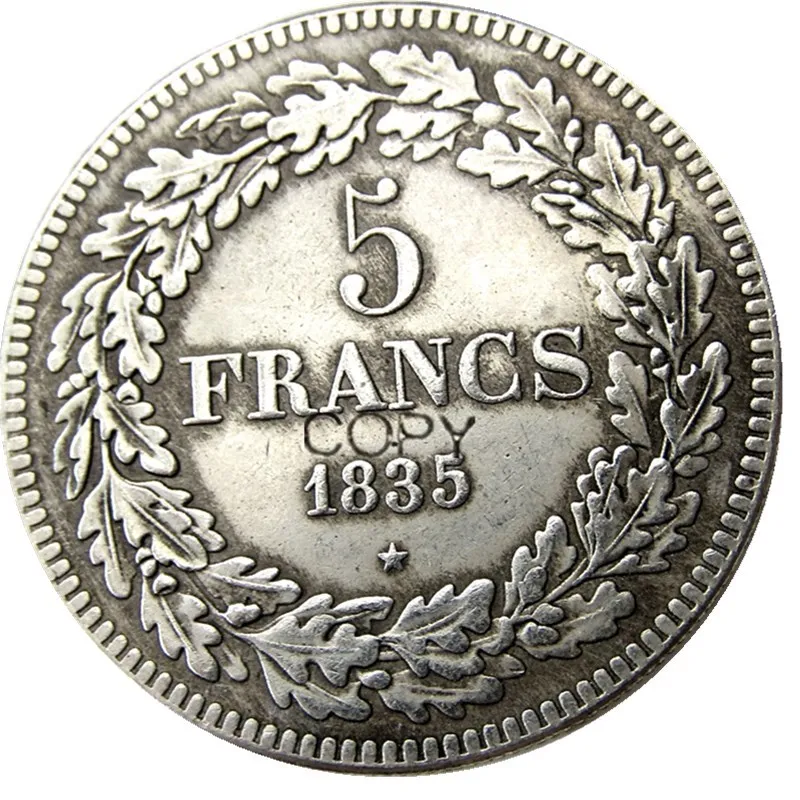 Бельгия 1835 leopold Premier Roi Des Belges 5 франков копия монет | Дом и сад