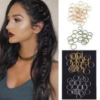 50pcs mix color hair braid dreadlock beads cuffs rings tube accessories opening hoop circle 10 14mm inner hole hair rings