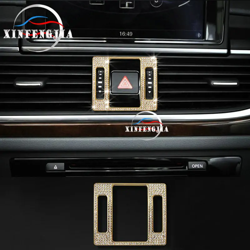 

For Audi A7 A6 C7 12-17 Crystal Style Warning Light Button Frame Cover Trim