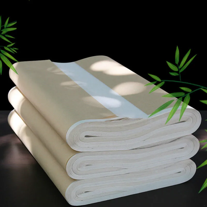 100sheets/lot Plants Fiber Papel Arroz Painting Rice Paper Beginner Calligraphy Painting Xuan Paper Chinese Raw Xuan Paper