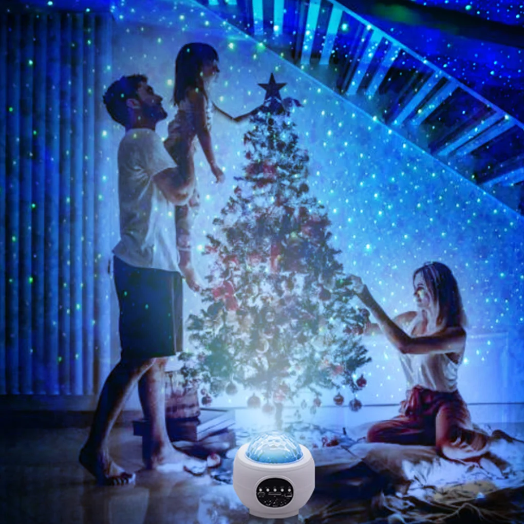

USB LED Star Night Light Music Starry Water Wave Led Projector Light Ocean Wave Bluetooth Speaker Colorful Projection Light