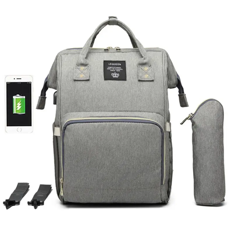 

Y166 Nappy Backpack Bag Mummy Large Capacity Mom Baby Multi-function Waterproof Outdoor Travel Diaper Bags with USB Charging For