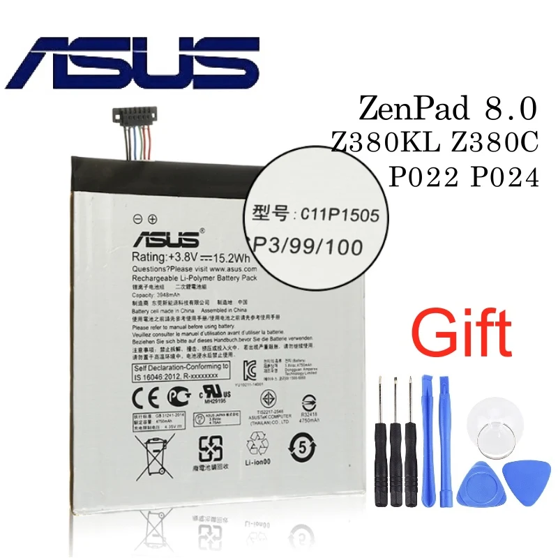 Оригинальный ASUS C11P1505 планшетный ПК аккумулятор для Asus ZenPad 8 0 Z380KL Z380C Z380CX P022 P024