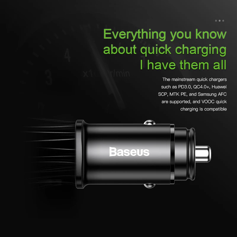 Baseus Quick Charge 4 0 3 USB Автомобильное зарядное устройство для iPhone 11 Pro Max Xiaomi Huawei SCP QC QC4.0