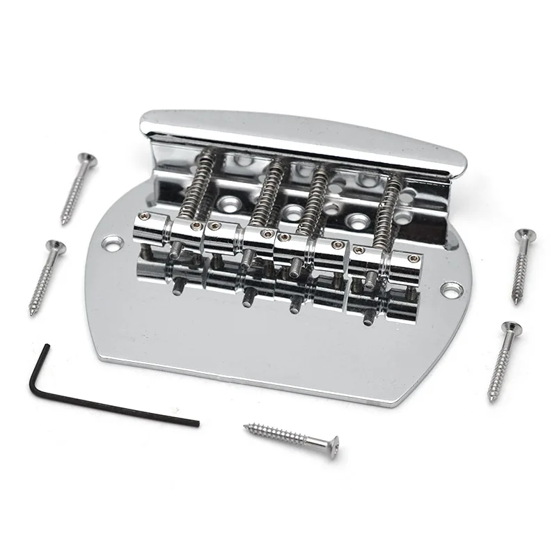 

Bass Bridge Heavy 4 String Curved Bass Guitar Bridge For Electric Bass Chrome