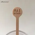 Свадебные размешиватели для напитков декоративные палочки, имена, дата штук, деревянные аксессуары для украшения стола, 100