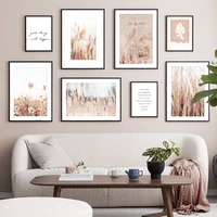 wheat reed dandelion girl quote landscape wall art canvas painting nordic posters and prints wall pictures for living room decor