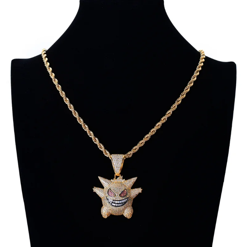 

Men's Jewelry Rhinestone Necklace Animal Pendant Hip Hop Chain For Male