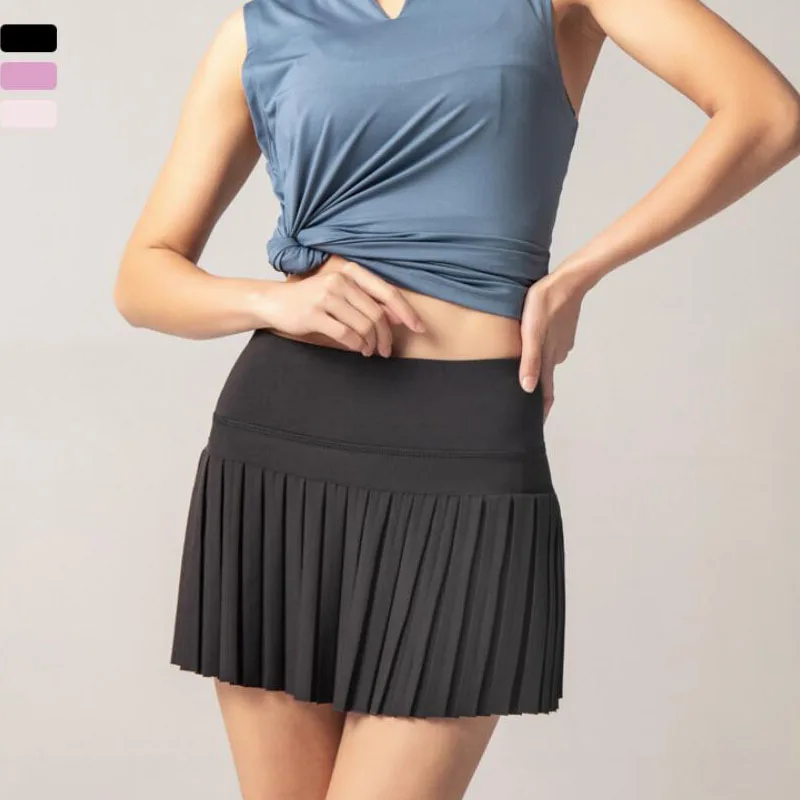 

Women 2 In 1 Pleated Skirt Women Running Shorts Gym Fitness Shorts Quick Dry Tennis Sport Shorts Women Yoga Shorts Clothes