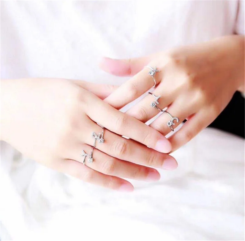 Женское кольцо с буквой алфавита 26 кольца декоративной надписью регулируемое из