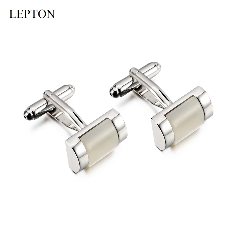 

Lepton Luxury Shell Cufflinks for Mens Shirt Brand Cuff bottons High Quality Square Wedding Cufflinks Fashion Gift Men Jewelry