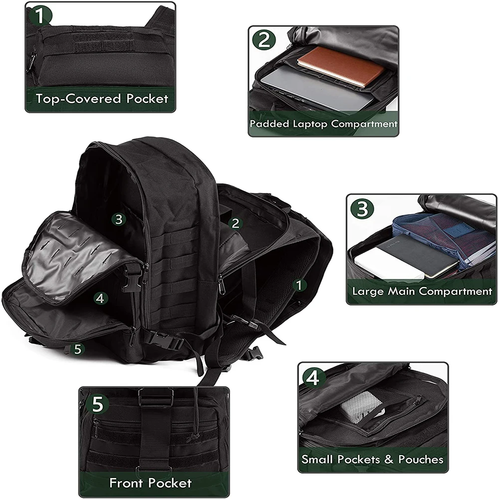 Военный Рюкзак армейский Тактический Molle мужская спортивная сумка для