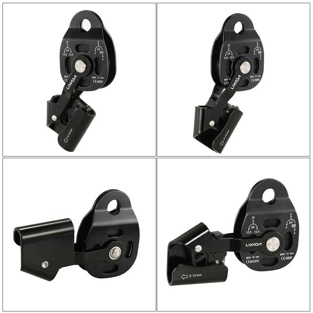 Lixada Ascender 25KN Hauling Pulley 8-12MM Rope Slackline Aerial Rescue Protective Rock Climbing Cam Process Capture | Спорт и