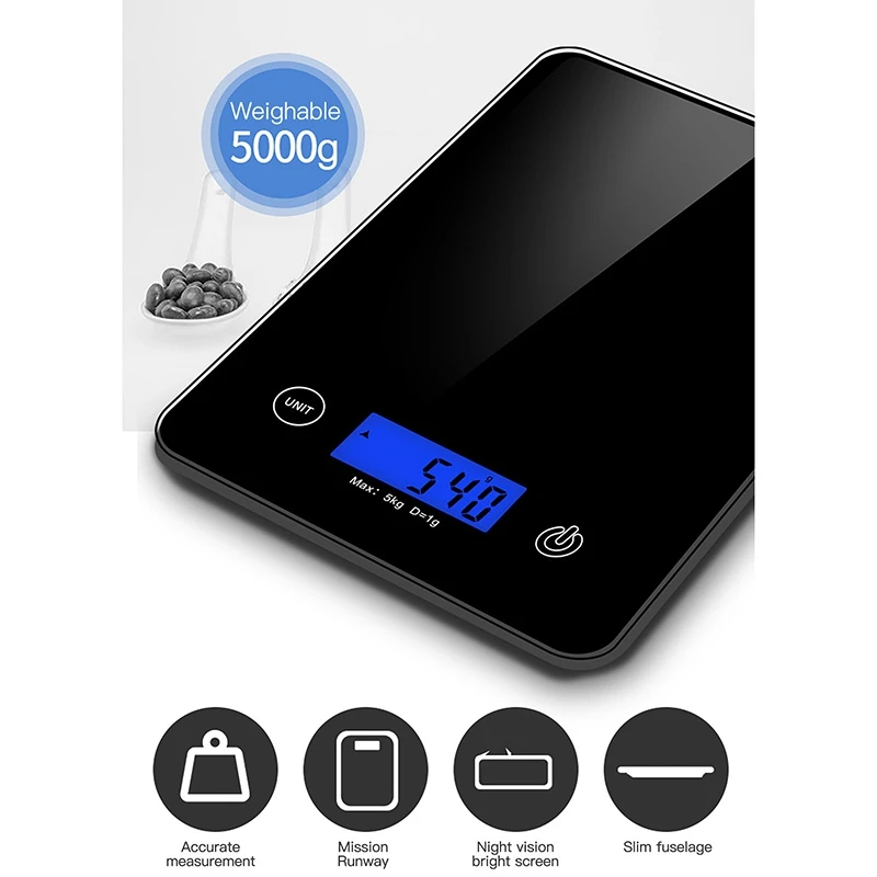 

Household Baking Kitchen Scale Food Weighing Small 5Kg Gram Weight Electronic Scale Precision Baking Kitchen Food