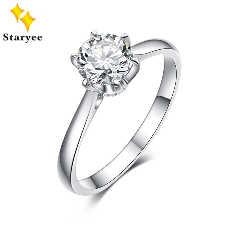 1 карат бесцветные сердца стрелы Charles Colvard Forever One Moissanite обручальные кольца Твердые