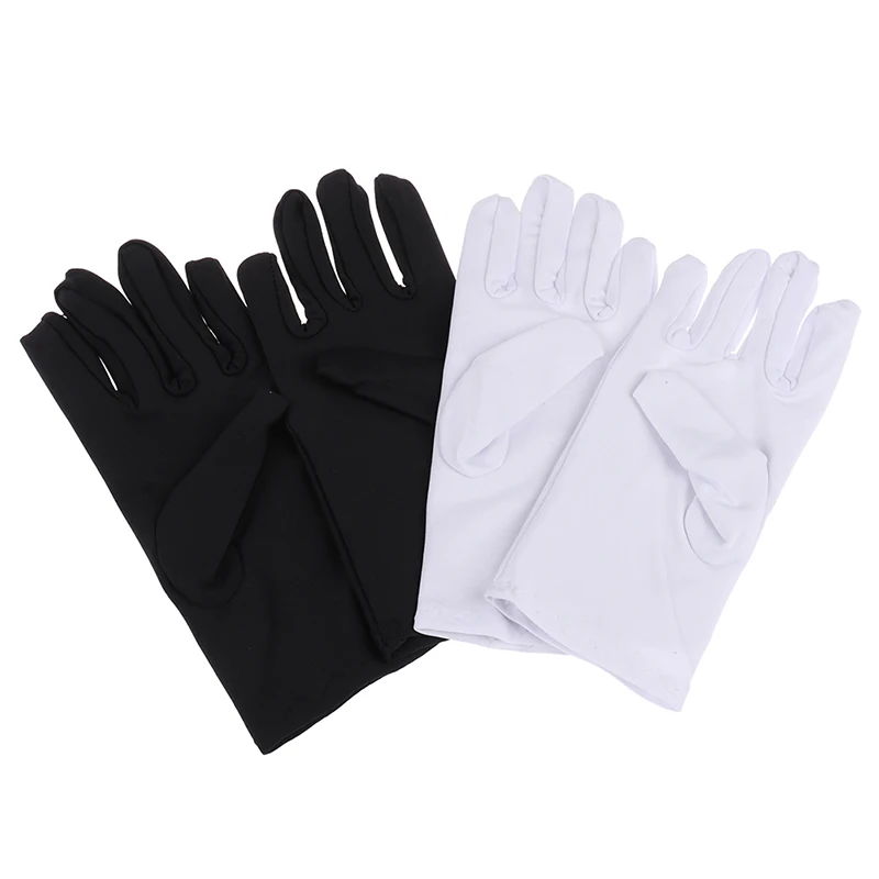

1 Pair Functional Cotton Gloves Khan Cloth Quality Check Solid Gloves Rituals Play White Gloves